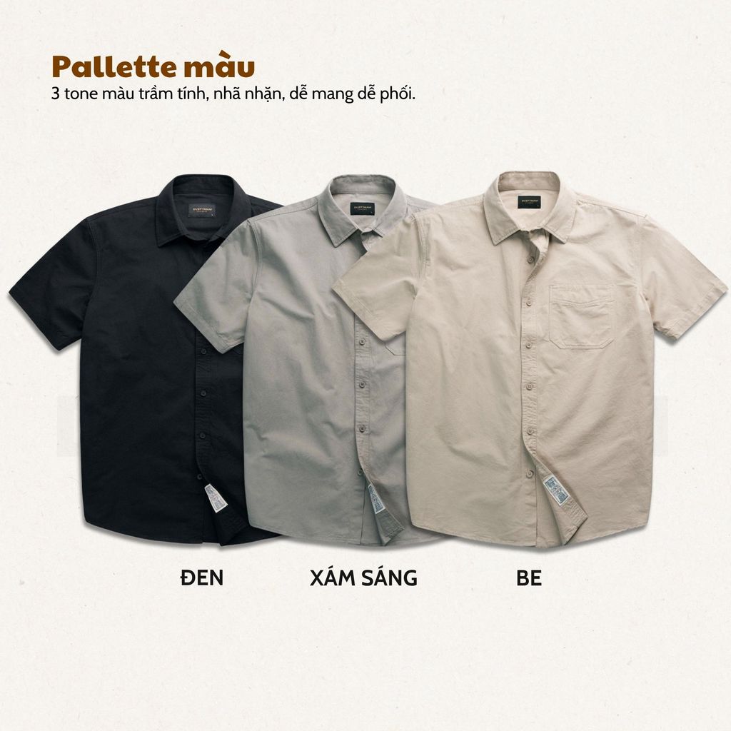 ÁO SƠ MI TAY NGẮN GALVIN | KAKI | REGULAR FIT | S426