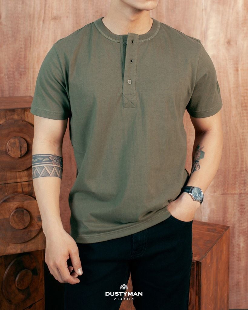 ÁO PHÔNG HENLEY | 100% COTTON | REGULAR FIT