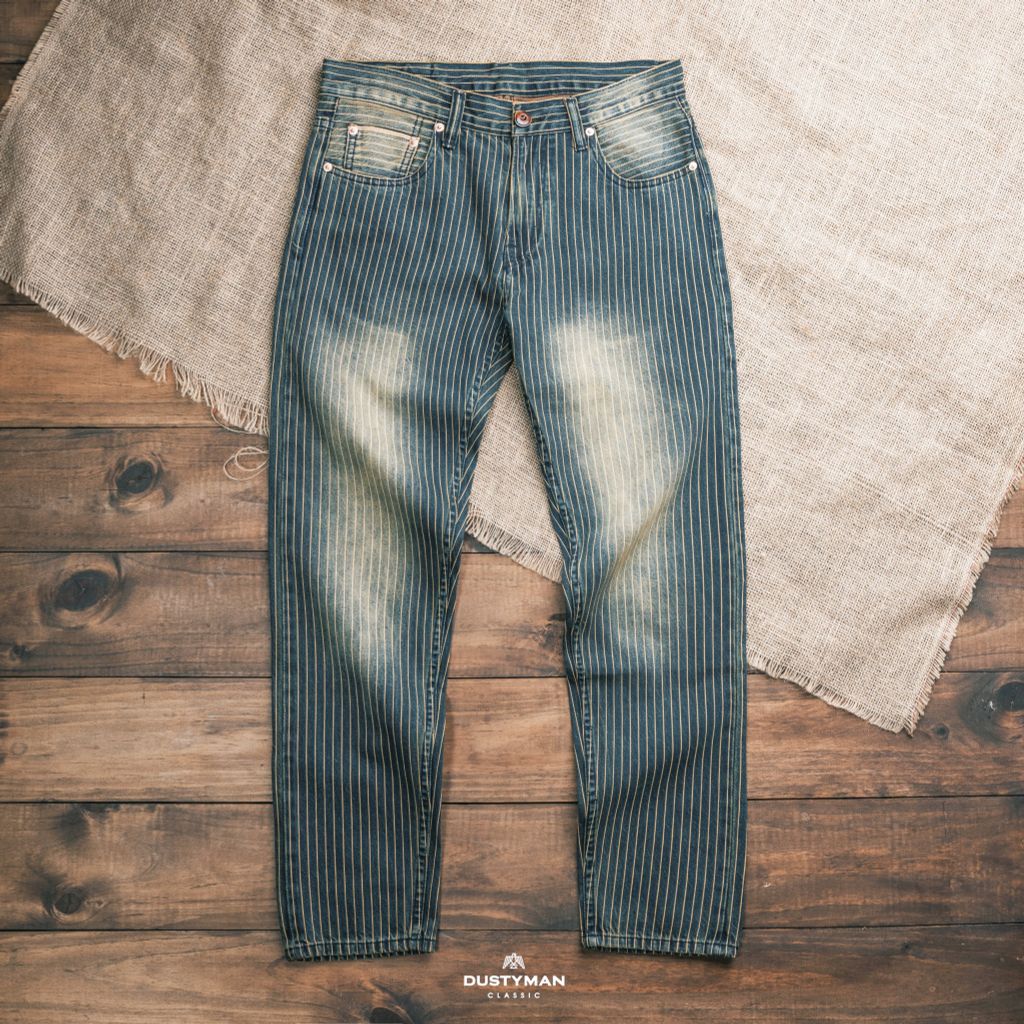 STRIPED SELVEDGE DENIM JEAN | WASHED | SLIM FIT