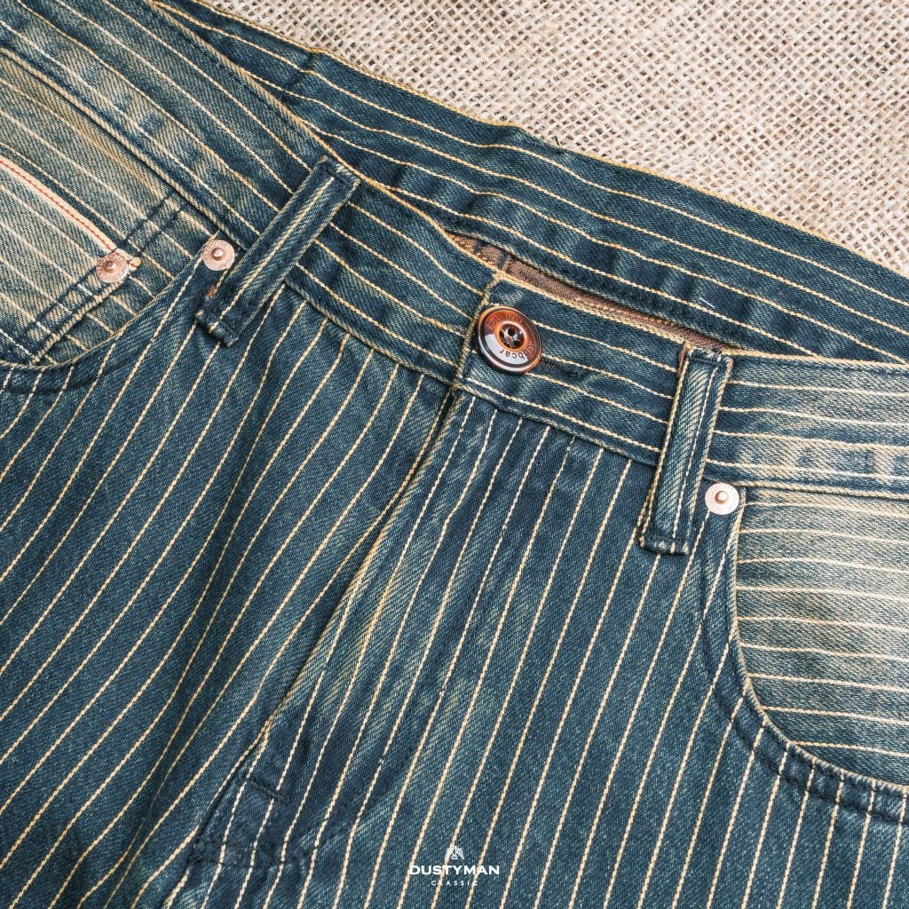 STRIPED SELVEDGE DENIM JEAN | WASHED | SLIM FIT