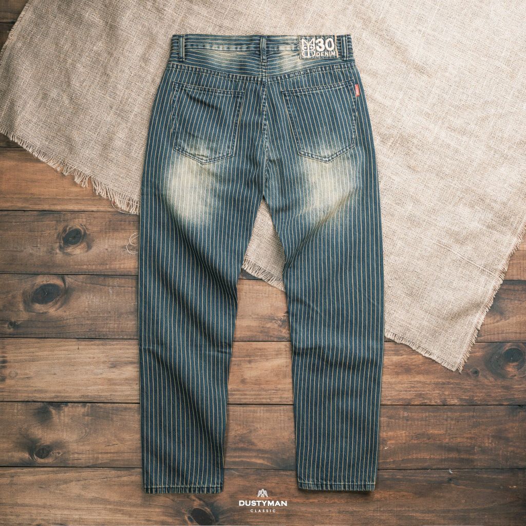 STRIPED SELVEDGE DENIM JEAN | WASHED | SLIM FIT
