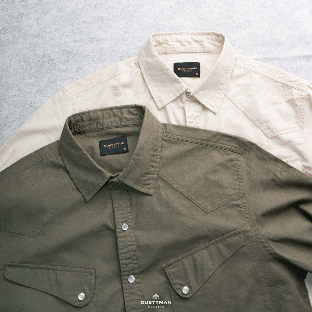 ÁO SƠ MI LINEN DÀI TAY NÚT BẤM LAMAR | REGULAR FIT | S652
