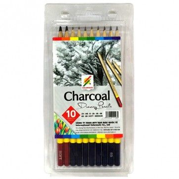 Hộp Nhựa 10 Cây Bút Chì Phát Thảo Thân Gỗ Artist MS-10Pencil