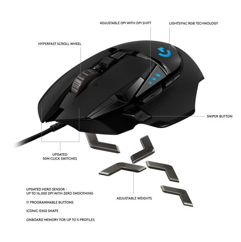  Chuột Logitech G502 HERO có dây 