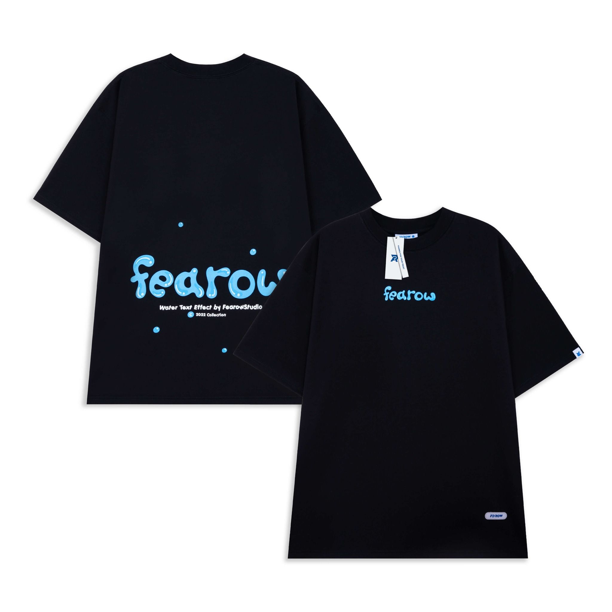  WATER TEXT TEE / BLACK 