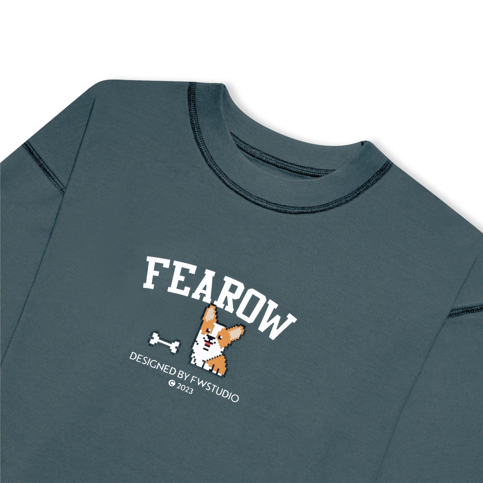  Fearow Double Tee Collection - Pixel Corgi / Dark Slate 
