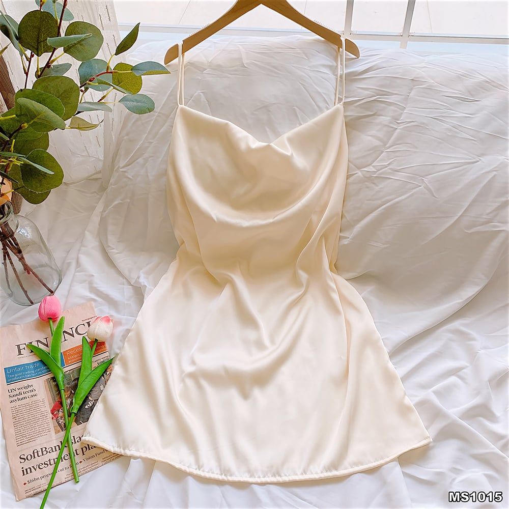 SẴNVáy lụa 2 dây cổ đổ phi lụa cao cấp  Shopee Việt Nam