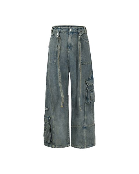 ERG11 - 'VIDA ESTATICA' CARGO JEANS - BLUE STONE 
