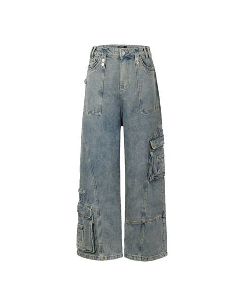  ERG10 - 'VIDA ESTATICA' CARGO JEANS - DINOSAUR BLUE 