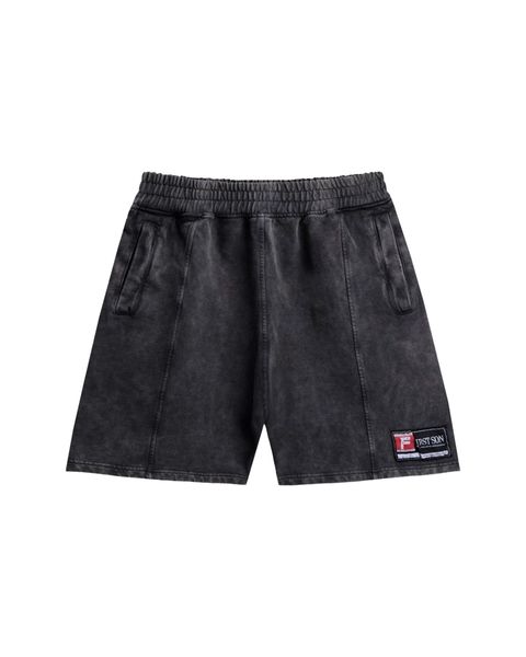  SNW1 - 'ACTIVE' WASHED SHORTS - DARK BLACK 