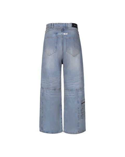  ERG15 - 'SI BON' DISTRESSED CARGO JEANS - LIGHT BLUE 
