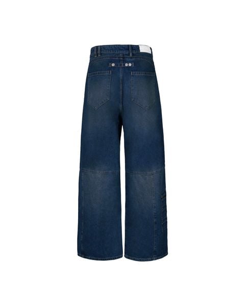  ERG14 - 'SI BON' DISTRESSED CARGO JEANS - DARK BLUE 