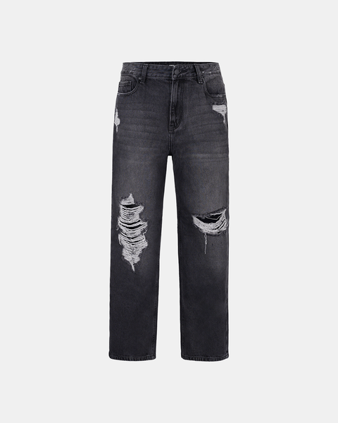  ERG3 - EXTRA REGULAR RIPPED JEANS - PEPPER BLACK 