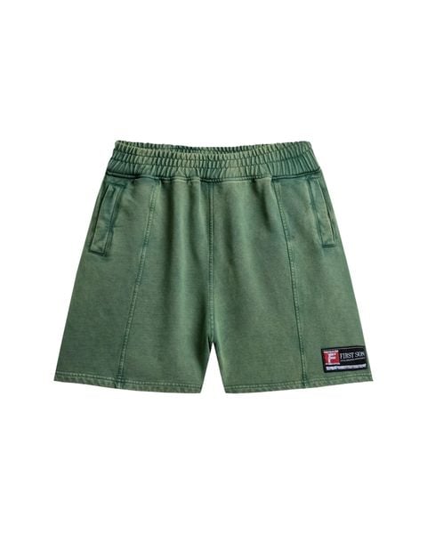  SNW2 -  'ACTIVE' WASHED SHORTS - GREEN MOSS 