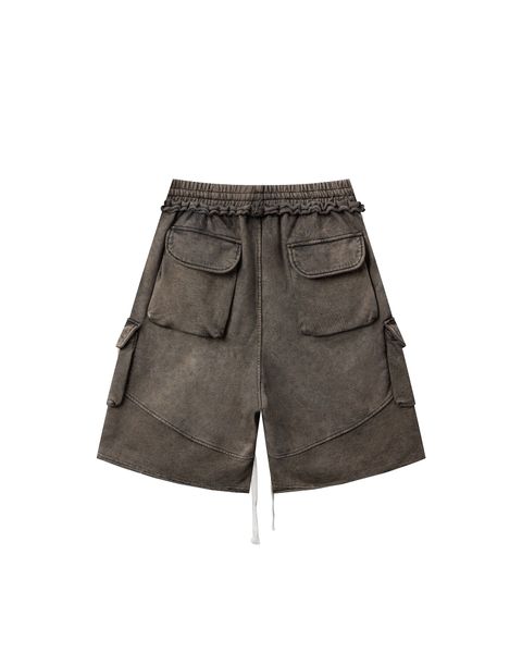  SNC6 - 'INTROVERSE' WASHED CARGO SHORTS - MOCHA 