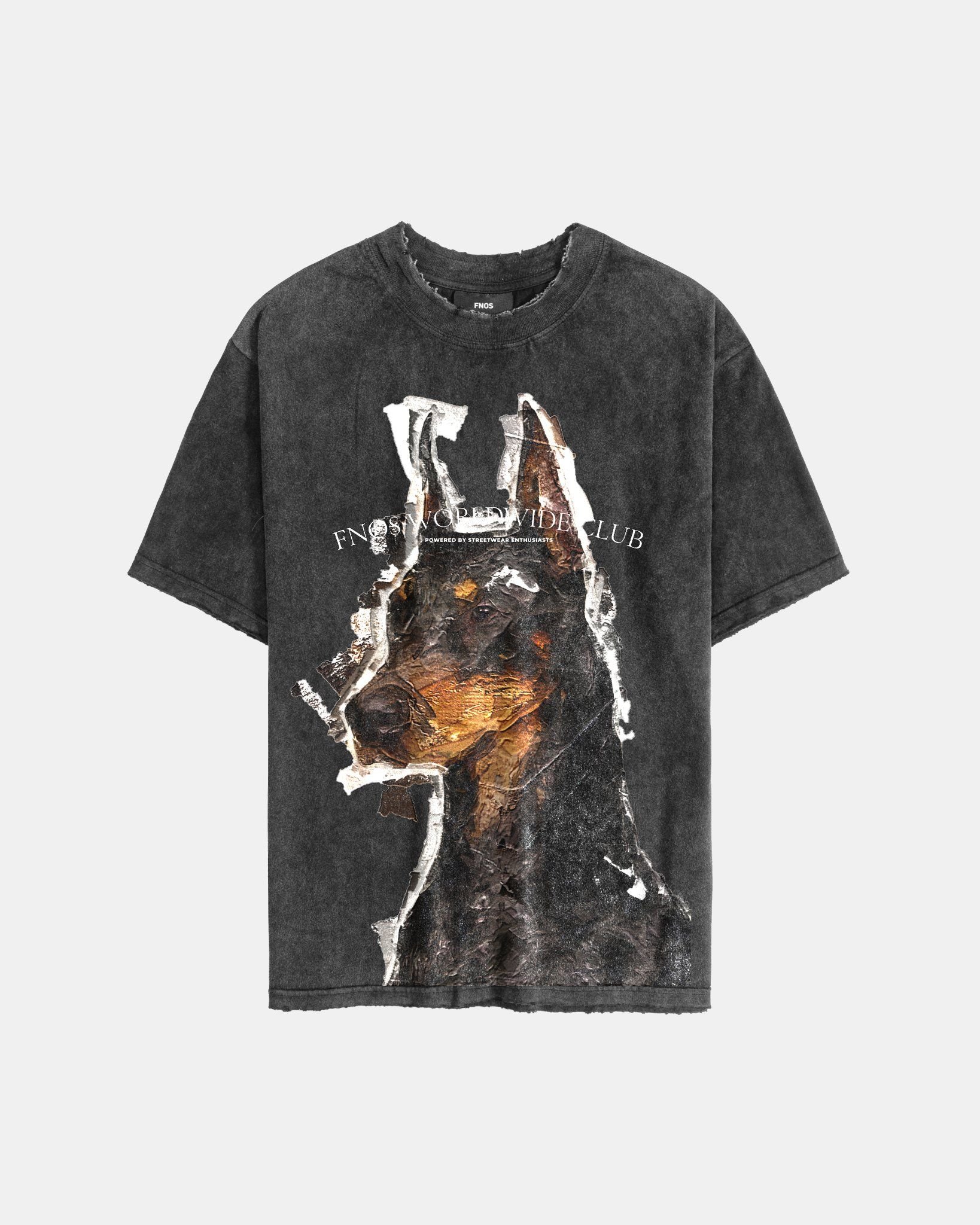  TWG9 - 'LE DOBERMANN' VINTAGE TEE - GREY 