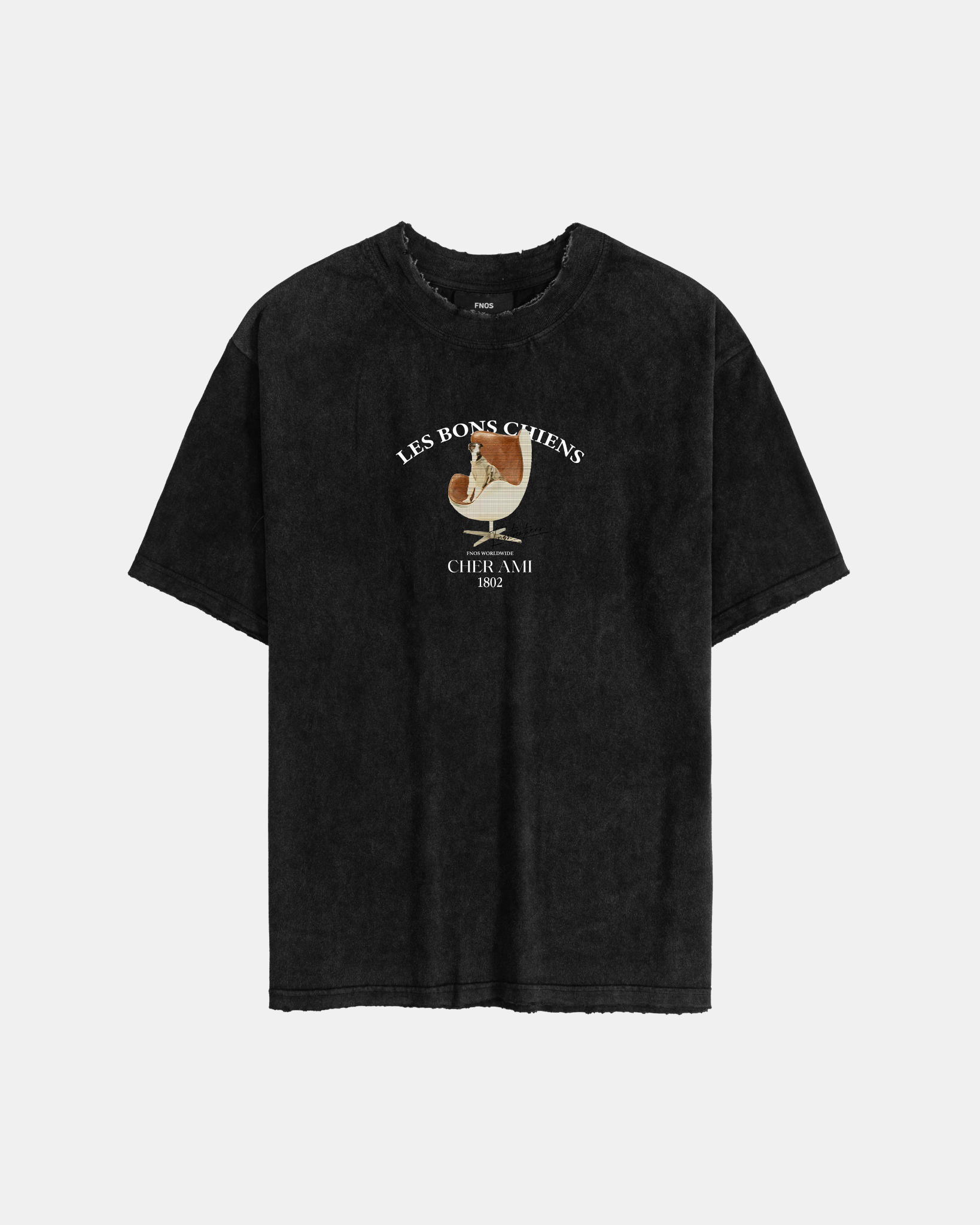  TWG2 - 'LES BONS CHIENS' VINTAGE TEE - BLACK 