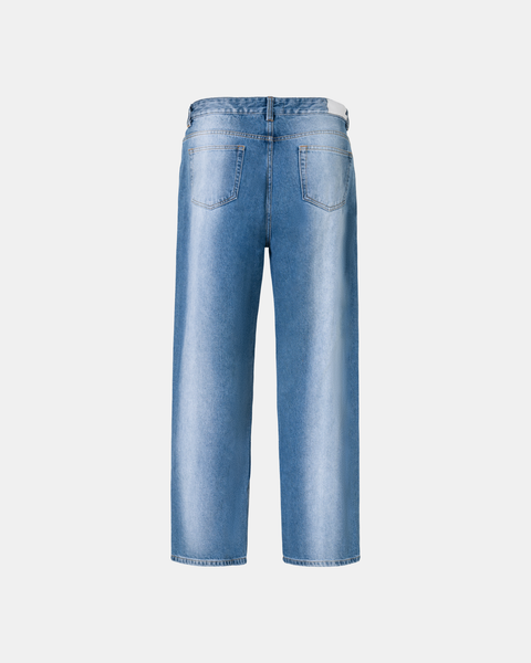  ERG4 - WHITE WASHED EXTRA REGULAR JEANS - MID BLUE 