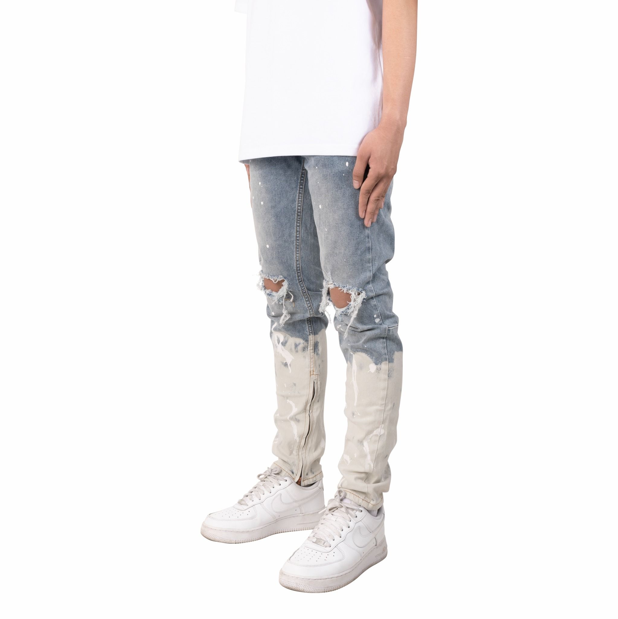  Z25 - BLEACHED SPLASH JEANS - LIGHT BLUE 