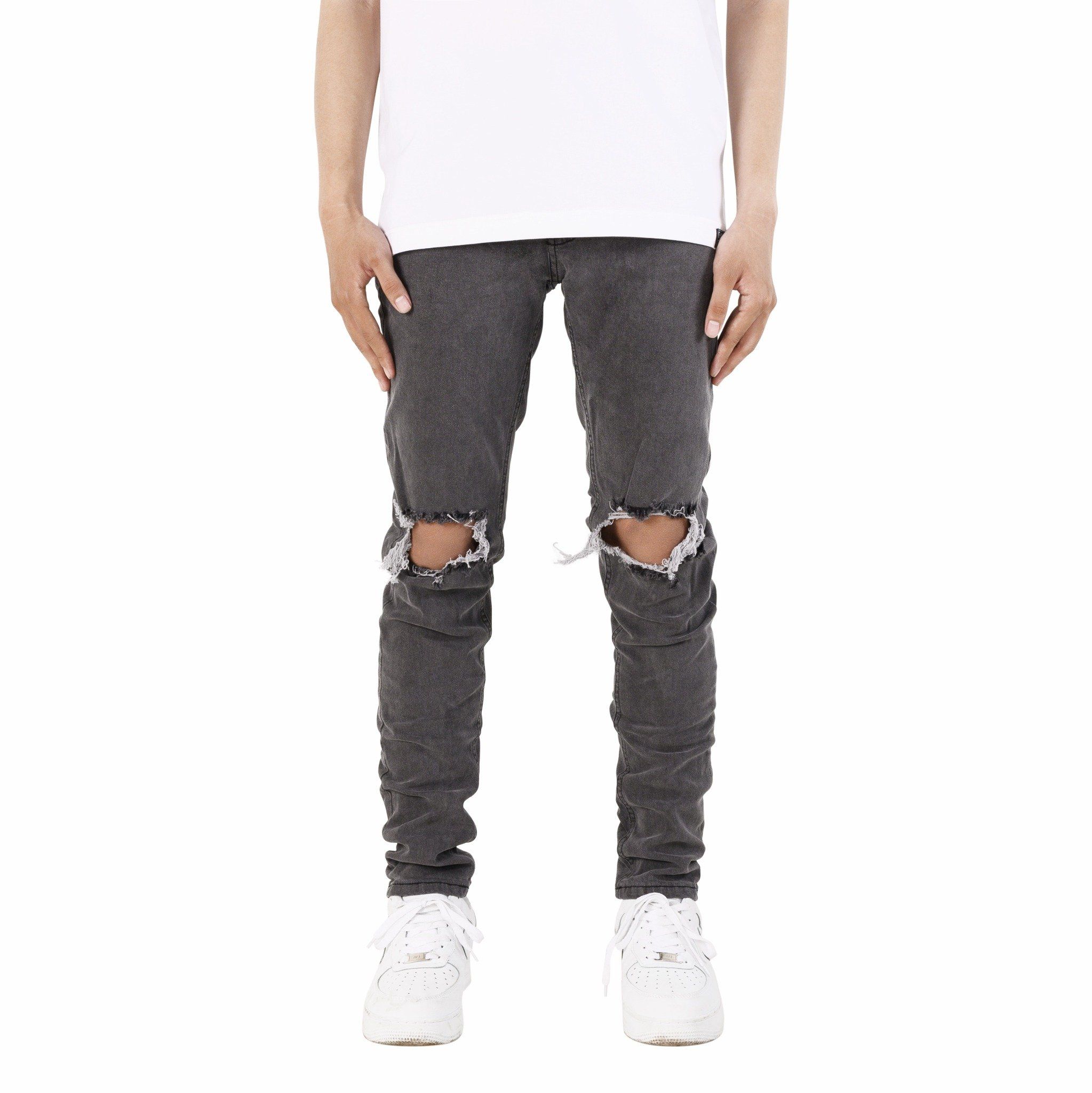  NZ22 - RIPPED JEANS - DARK GREY 