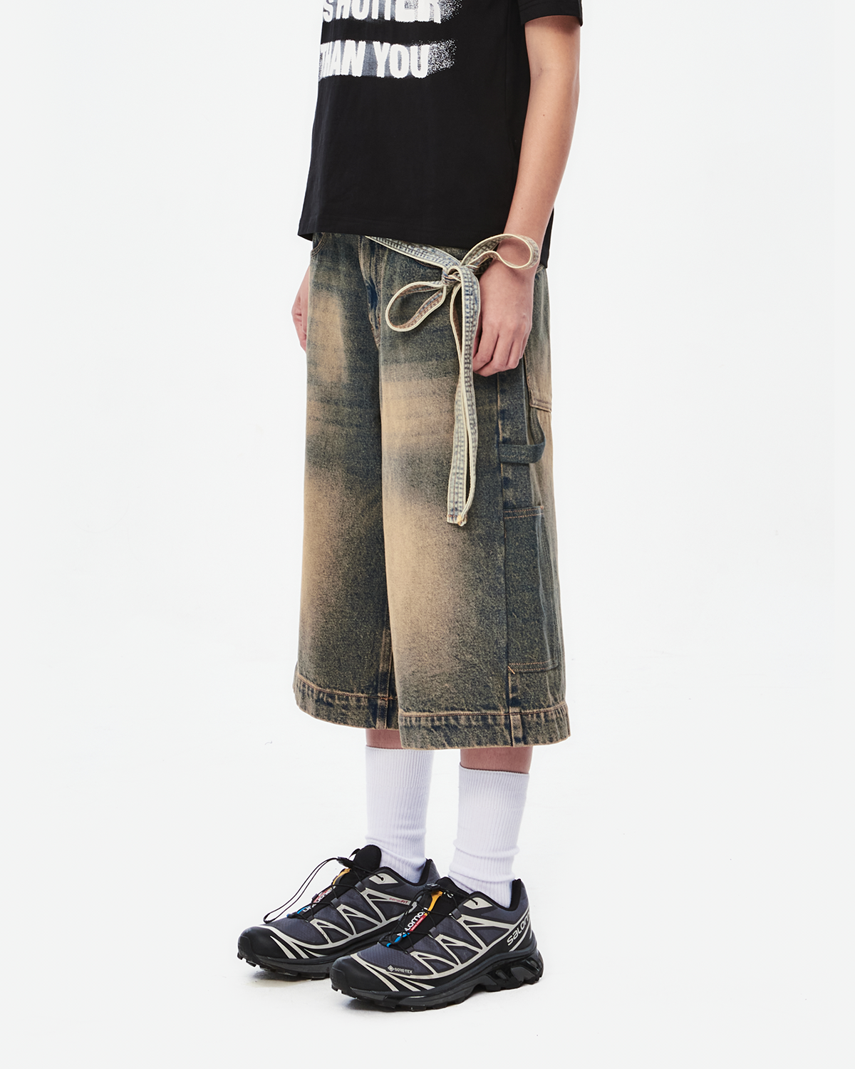  BSJ1 - 'VIDA ESTATICA' BAGGY JORTS - SAND BLUE 