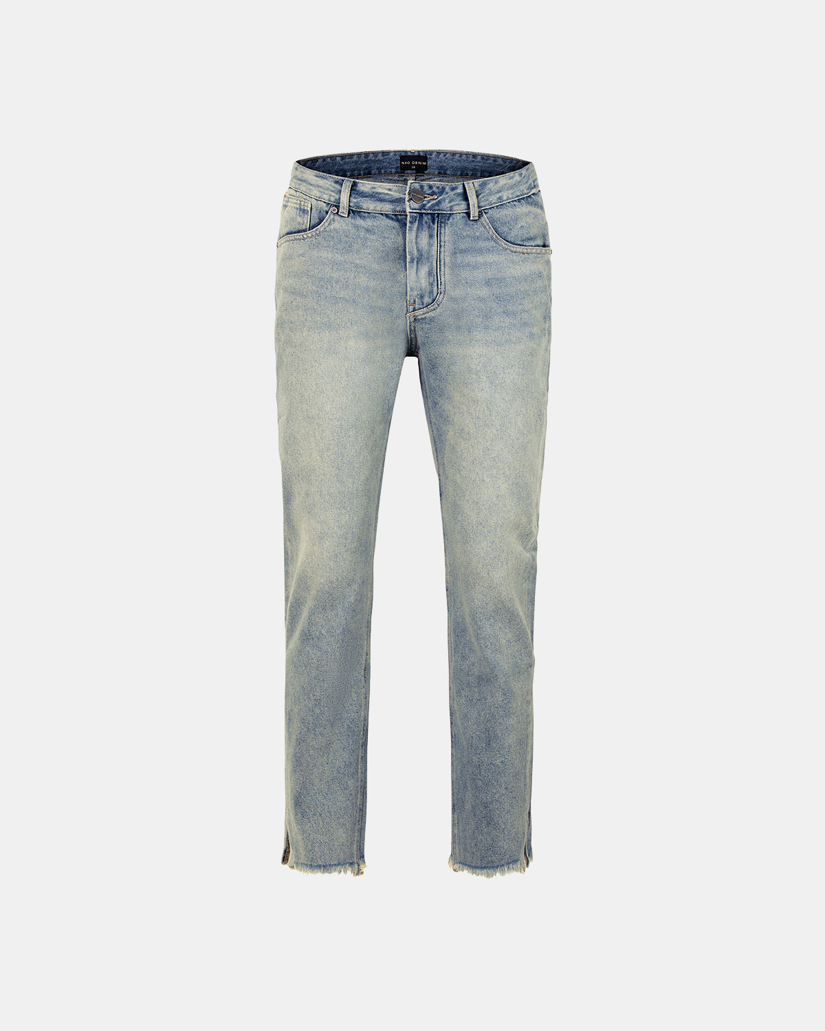  RL1 - RELAXED JEANS WITH SPLIT HEMS - MID BLUE 