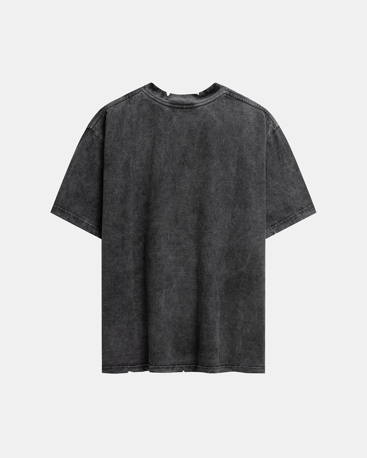  TSW9 - RIPPED ACID WASH TEE - DARK GREY 