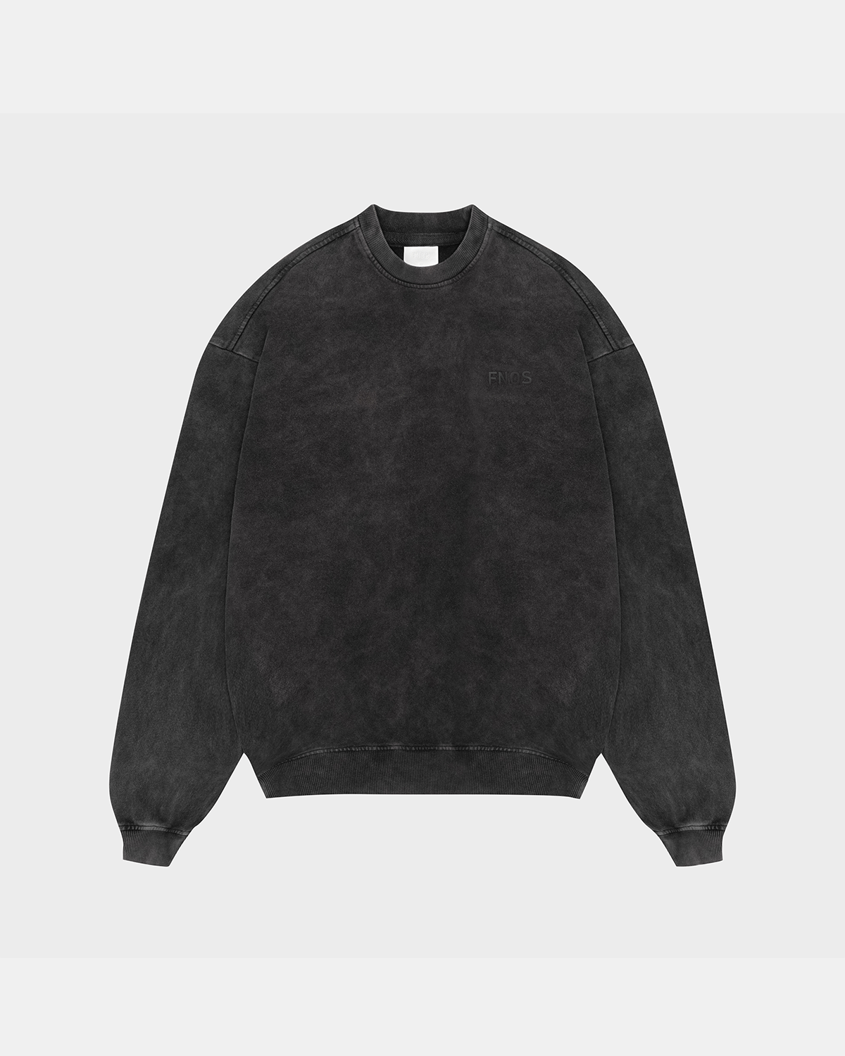  SW4 - FNOS WASHED SWEATER - BLACK 