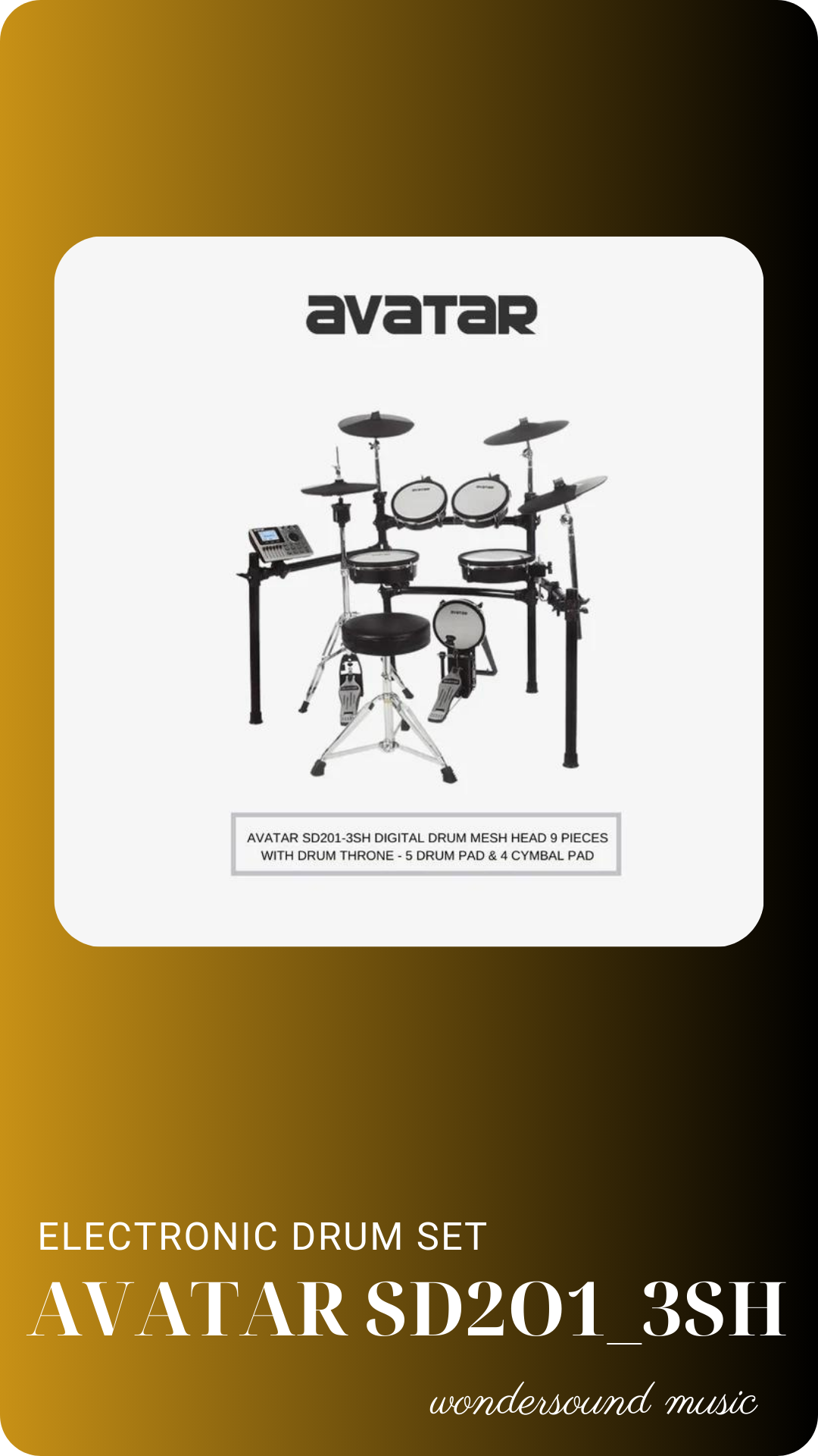  ELECTRONIC DRUM SET AVATAR SD2O1 - 3SH 