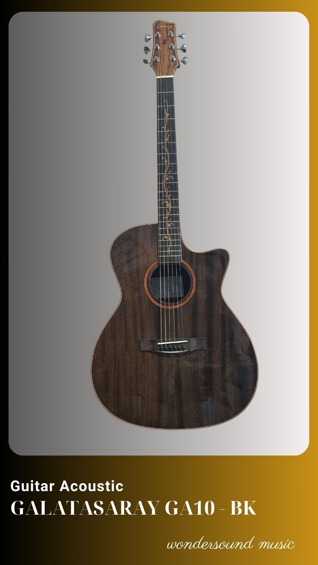  ACOUSTIC GUITAR GATASARAY GA10BK 