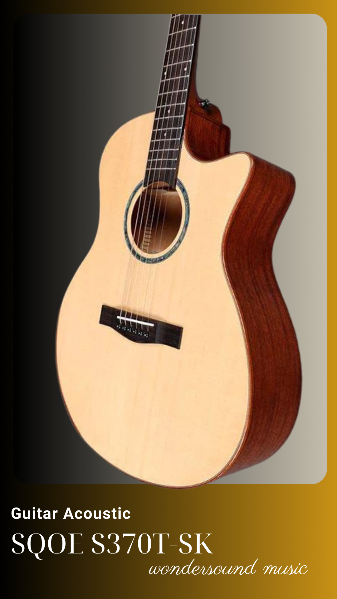  ACOUSIC GUITAR SQOE S370T-SK 