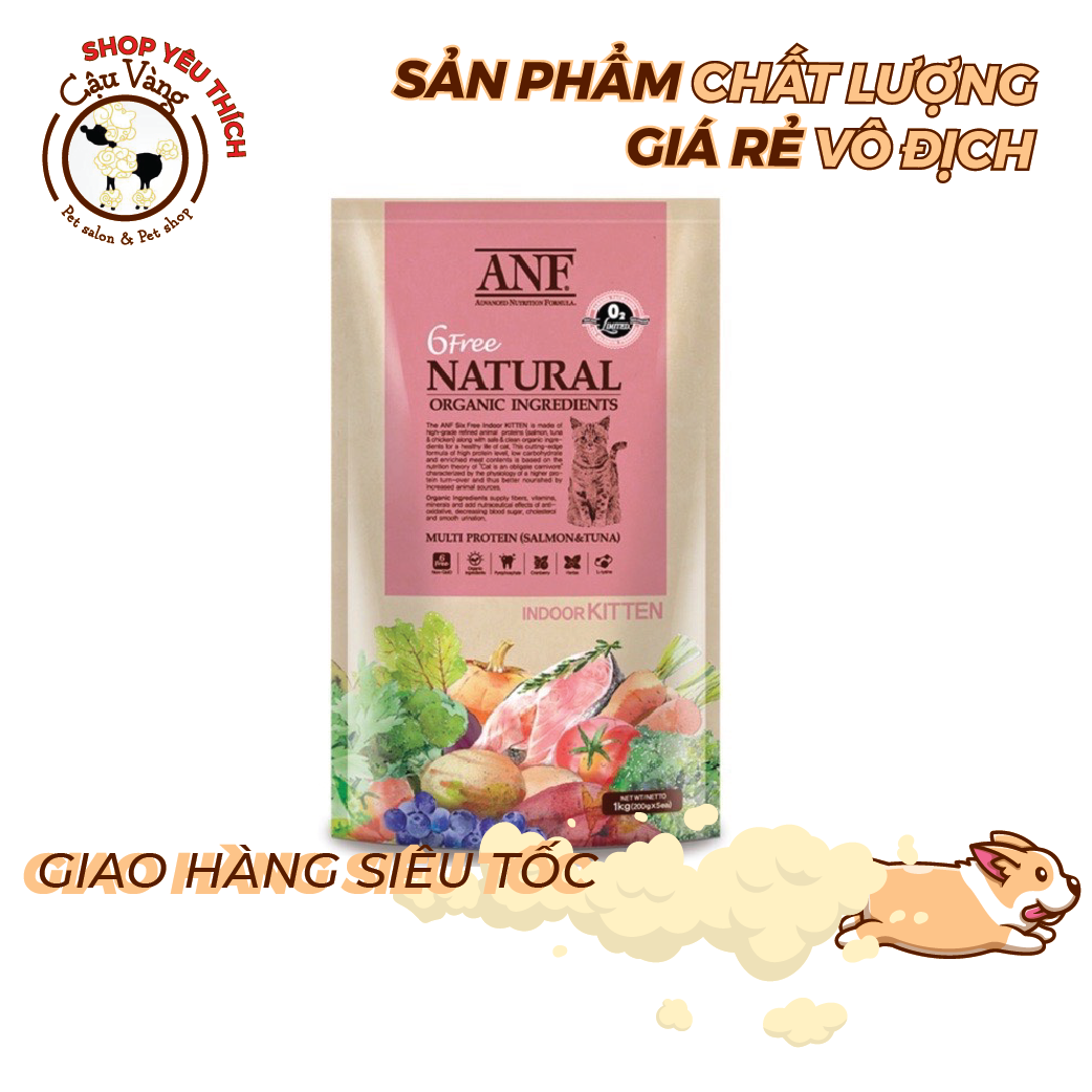  [ hạt mèo ] Hạt ANF 6Free Indoor Cho Mèo Con - mèo lớn 200g - 2kg 