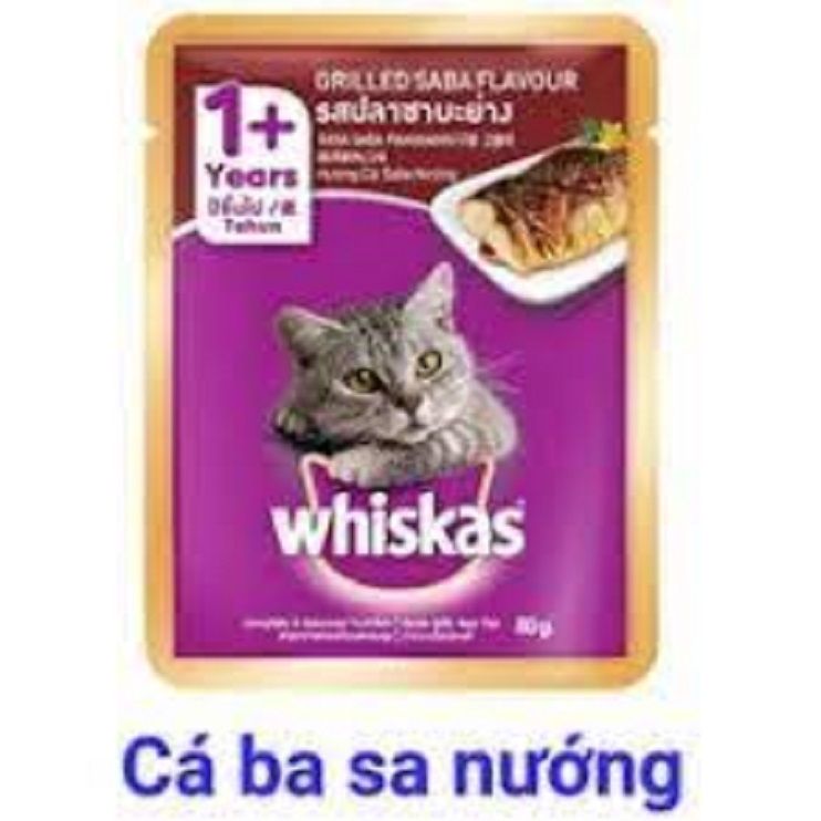  [ pate ] Pate whiskas cho mèo gói 85g nhiều vị 