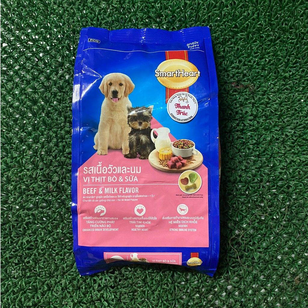 Thức ăn cho chó con smart heart puppy vị bò và sữa