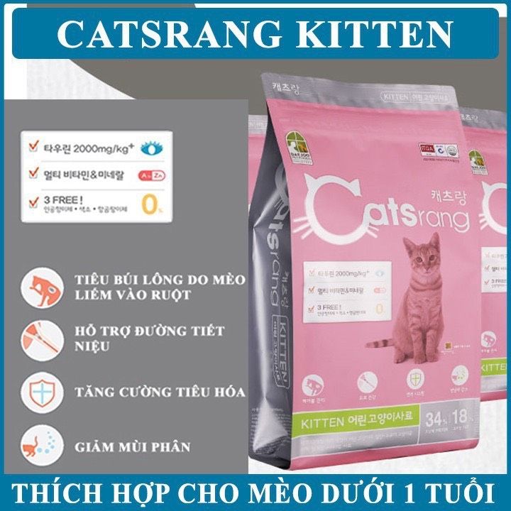  [ hạt mèo ]  Thức ăn cho mèo con Hàn quốc Catsrang Kitten 400g - 1,5kg 