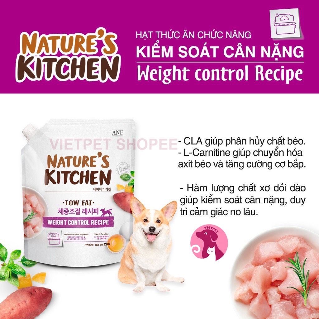  [ hạt chó ] Thức ăn hạt cho chó mọi độ tuổi ANF NATURE'S KITCHEN 2kg 