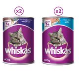  [ pate ] Thức ăn mèo Whiskas vị cá biển, cá ngừ lon 400g | pate lon Whiskas cho thú cưng 