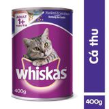  [ pate ] Thức ăn mèo Whiskas vị cá biển, cá ngừ lon 400g | pate lon Whiskas cho thú cưng 