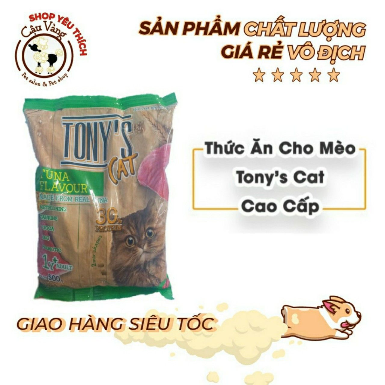  [ hạt mèo ] Hạt Tony's Cat Vị Cá Ngừ (500G) Dành Cho Mèo - Kích Thích Mèo Ăn Ngon Miệng, Nhanh Tăng Cân 