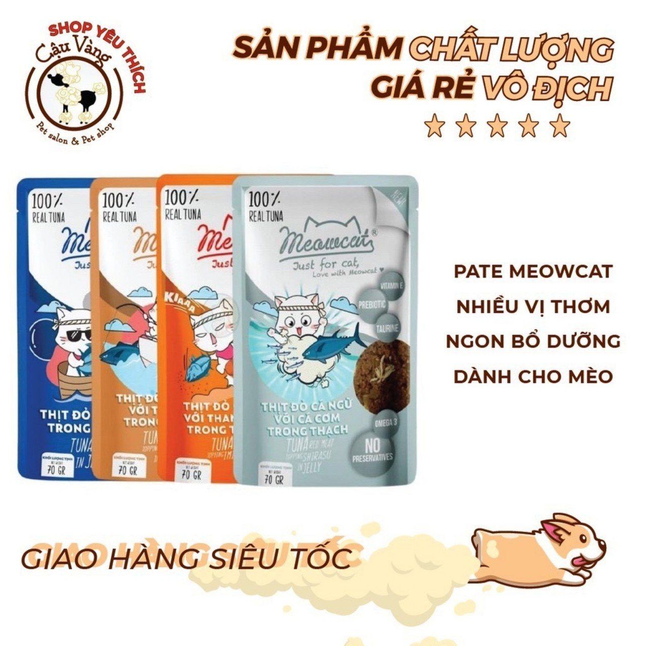  [ pate ] Gói Pate cho mèo Meowcat - 70g 