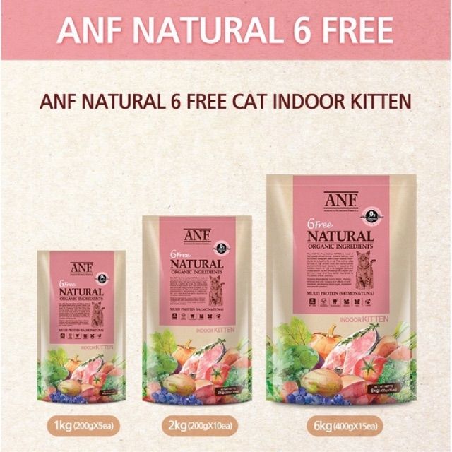  [ hạt mèo ] Hạt ANF 6Free Indoor Cho Mèo Con - mèo lớn 200g - 2kg 