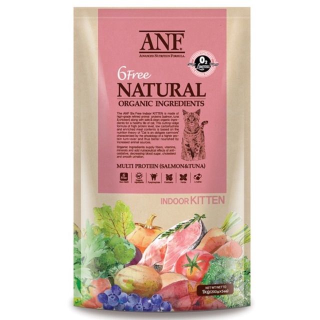  [ hạt mèo ] Hạt ANF 6Free Indoor Cho Mèo Con - mèo lớn 200g - 2kg 