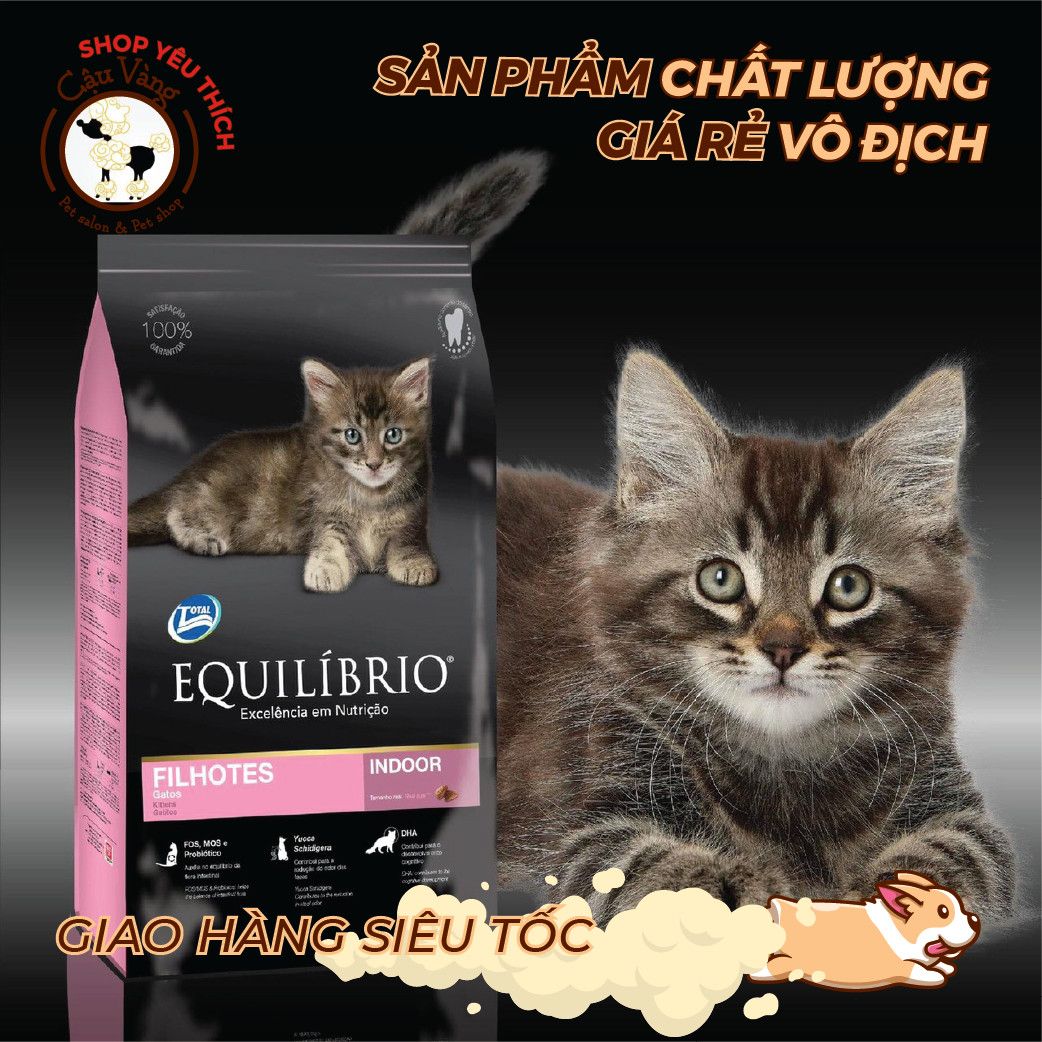  [ hạt mèo ] Thức ăn cao cấp dành cho MÈO CON Equilibrio Kitten Indoor 1.5 ký/ gói 