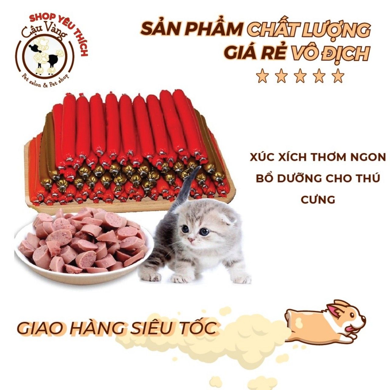  [ dinh dưỡng ] Combo 10 cây Xúc Xích Cho Chó Mèo Hamster Thú Cưng Giàu Dinh Dưỡng Giàu Vitamin, Đạm Bioline 