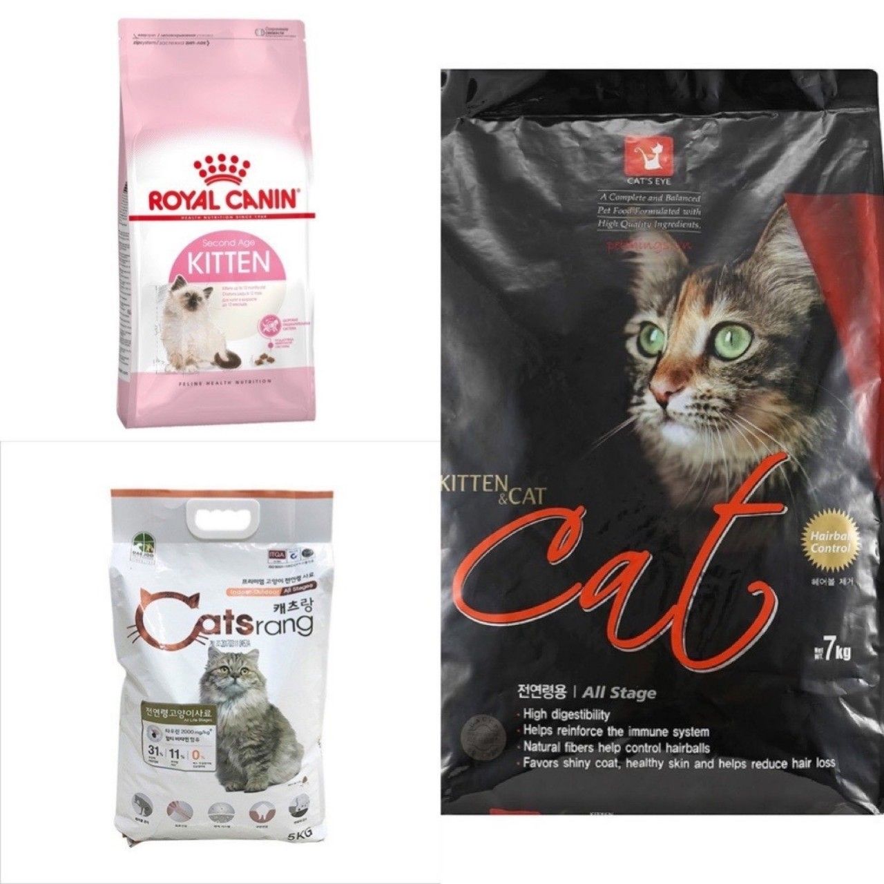  [ hạt mèo  [túi 1Kg] Gói Mix CATSRANG - CATSEYE - ROYAL - ANF Tiêu Búi Lông - Tăng Cường Hệ Miễn Dịch 