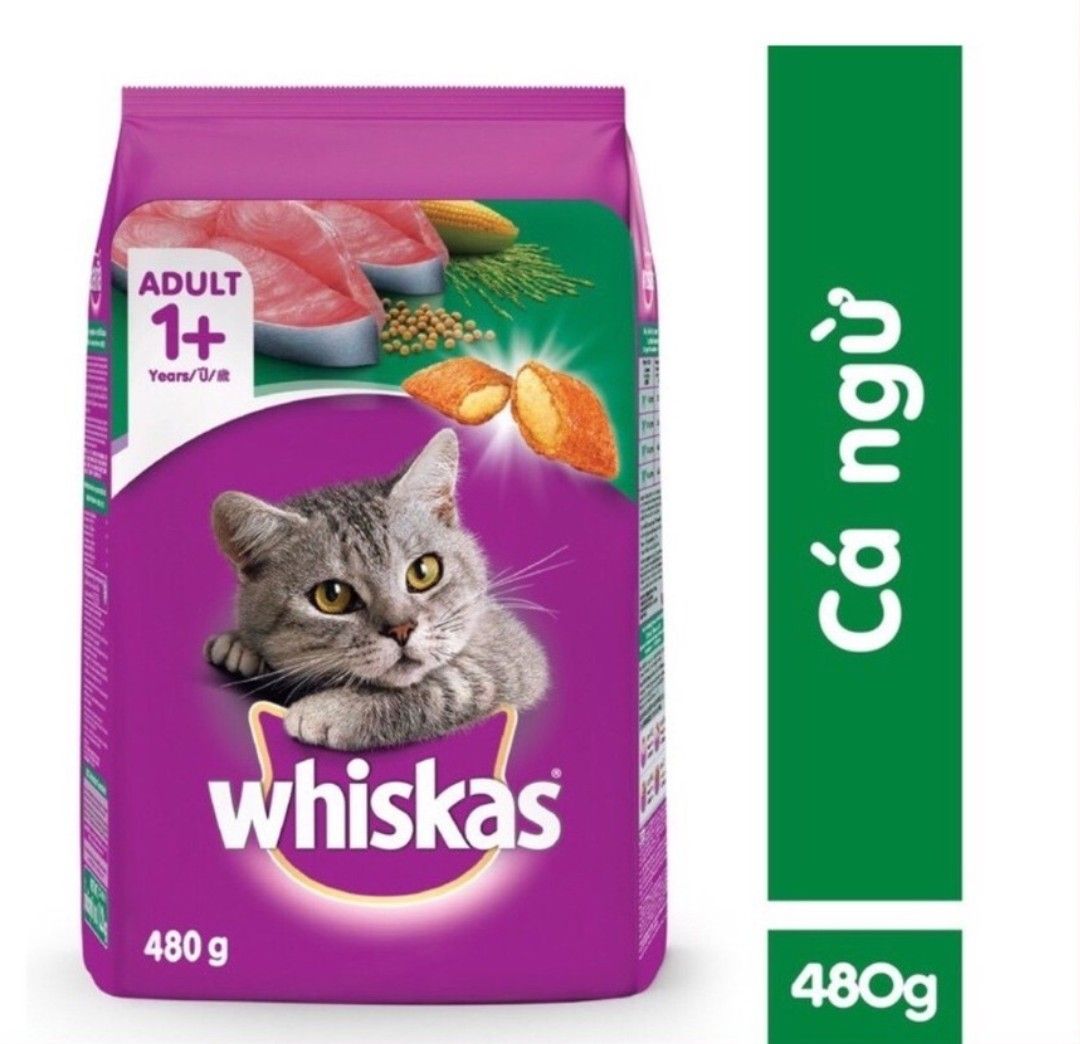  [ hạt mèo ] Whiskas vị cá ngừ 480g - Thức ăn dạng hạt cho mèo 