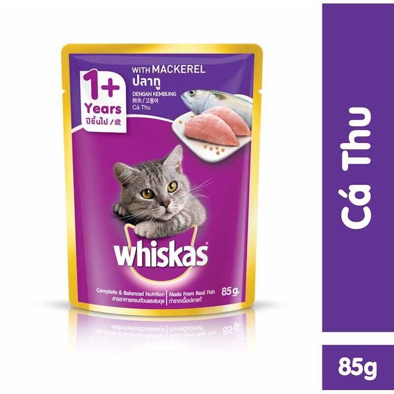  [ pate ] Pate whiskas cho mèo gói 85g nhiều vị 