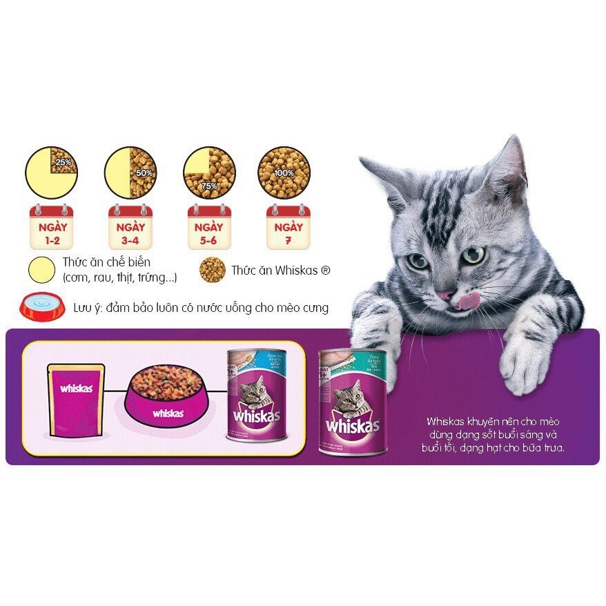  [ pate ] Pate whiskas cho mèo gói 85g nhiều vị 