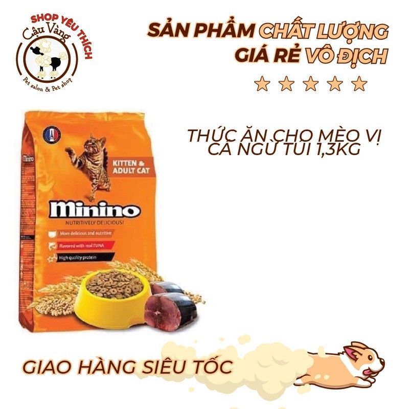  [ hạt mèo ] Thức ăn cho mèo Minino 480G và1,3kg - Gói siêu tiết kiệm 