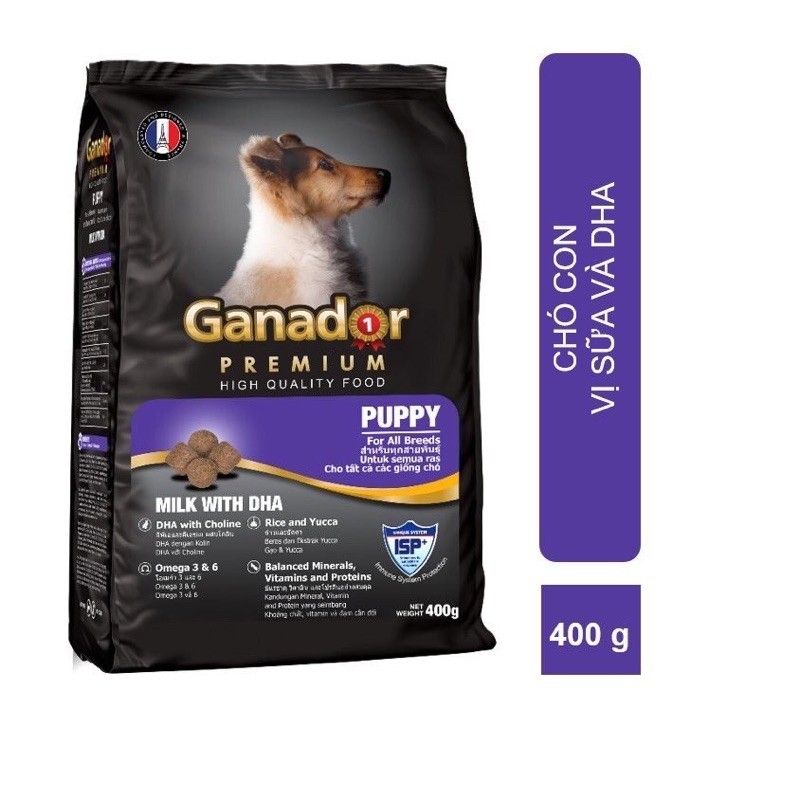  [ hạt chó ] Thức Ăn Hạt Khô Ganador Cho Chó Con, Chó Lớn 400g - 